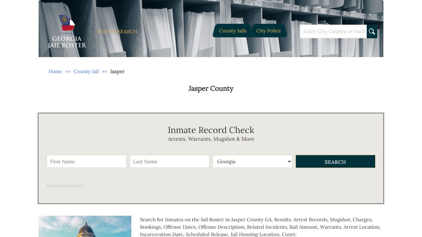 Jasper County - Georgia Jail Inmate Search