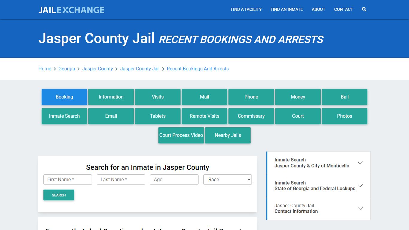 Jasper County Jail GA Recent Arrests and Bookings - Jail Exchange